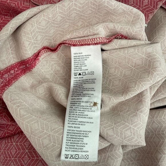 Tommy Bahama Silk Hawaiian Textured Button-Up Camp Shirt Short-Sleeve Red Men XL - Picture 7 of 12